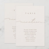 Minimalistisch kalligrafie Ivoor Tafelnummer (Voorkant / Achterkant)