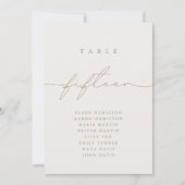 Minimalistisch kalligrafie Ivoor Tafelnummer (Voorkant)