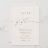 Minimalistisch kalligrafie Ivoor Tafelnummer (Voorkant / Achterkant)