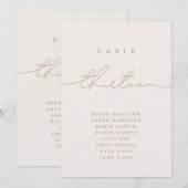 Minimalistisch kalligrafie Ivoor Tafelnummer (Voorkant / Achterkant)