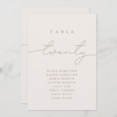 Minimalistisch kalligrafie Ivoor Tafelnummer (Voorkant / Achterkant)