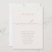 Minimalistisch kalligrafie Ivoor Tafelnummer (Voorkant)