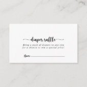 Minimalistisch kalligrafie luierticket informatiekaartje (Voorkant)