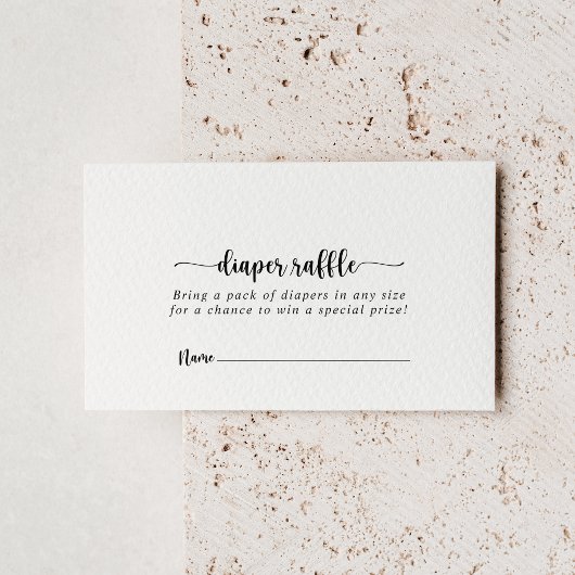 Minimalistisch kalligrafie luierticket informatiekaartje