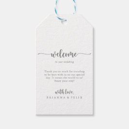 Minimalistisch kalligrafie Silver Wedding Welkom Cadeaulabel