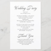 Minimalistisch kalligrafie wit bruiloft programma (Achterkant)