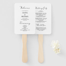 Minimalistisch kalligrafie wit bruiloft programma handwaaier