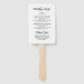 Minimalistisch kalligrafie wit bruiloft programma handwaaier (Achterkant)