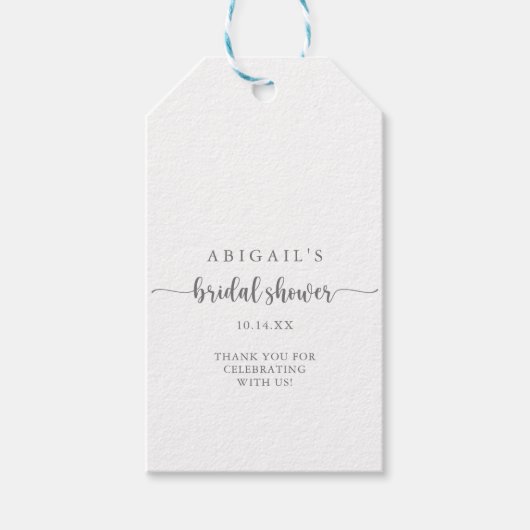 Minimalistisch kalligrafie zilver Vrijgezellenfees Cadeaulabel (Voorkant)