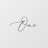 Minimalistisch kalligrafie zwart tafelnummer raamsticker (Vel)