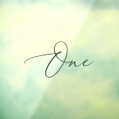 Minimalistisch kalligrafie zwart tafelnummer raamsticker (Vel 3)