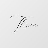 Minimalistisch kalligrafie zwart tafelnummer raamsticker (Vel)