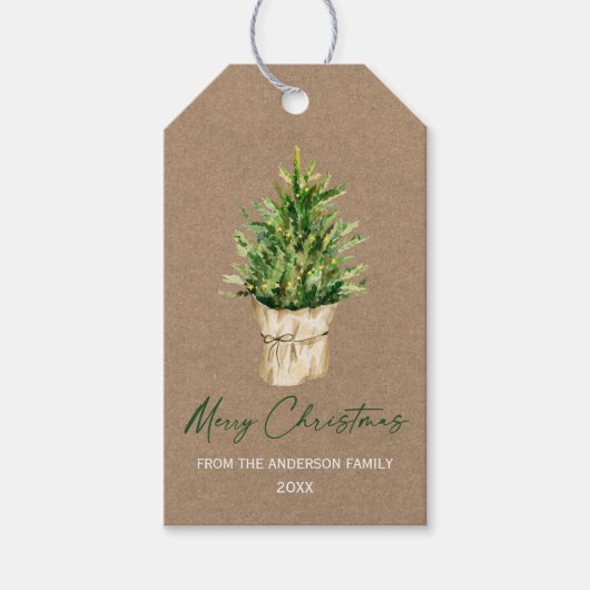 Minimalistisch kalligrafiefinkt Waterverf Cadeaulabel (Voorkant)