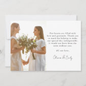 Minimalistisch kalligrafieforter bedankkaart (Achterkant)