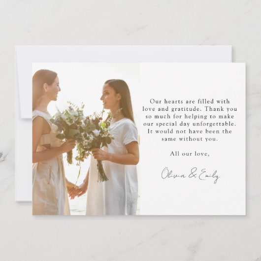 Minimalistisch kalligrafieforter bedankkaart (Achterkant)