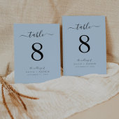 Minimalistisch kalligrafiekscript Stusty Blue Wedd Kaart