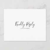 Minimalistisch kalligrafiemenu Keuze Antwoord Briefkaart (Voorkant)