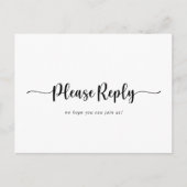 Minimalistisch kalligrafiemenu Keuze RSVP Briefkaart (Voorkant)