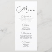 Minimalistisch kalligrafiemenu menu (Voorkant)