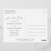 Minimalistisch kalligrafiescript sparen de Datum Folie Uitnodiging Briefkaart (Achterkant)