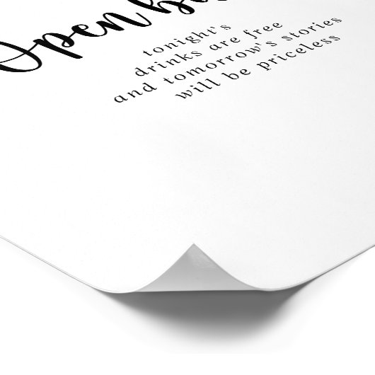 Minimalistisch kalligrafiesnop voor open borden poster (Hoek)