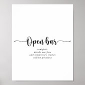 Minimalistisch kalligrafiesnop voor open borden poster (Voorkant)