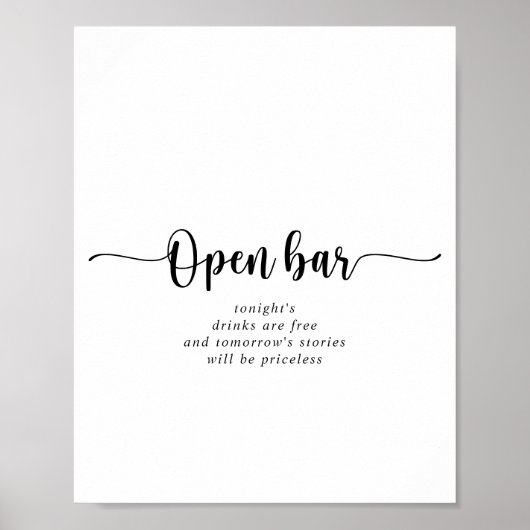 Minimalistisch kalligrafiesnop voor open borden poster (Voorkant)