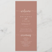 Minimalistisch kalligrafiesprogramma Terracotta We Programmakaart (Voorkant)