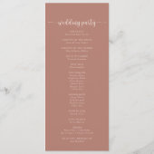 Minimalistisch kalligrafiesprogramma Terracotta We Programmakaart (Achterkant)