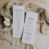 Minimalistisch kalligrafiesSilver Wedding Program Programmakaart