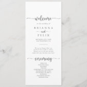 Minimalistisch kalligrafiesSilver Wedding Program Programmakaart (Voorkant)