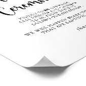 Minimalistisch kalligrafiesunplugging Ceremony Sig Poster (Hoek)