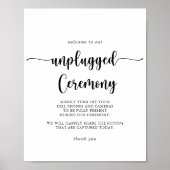 Minimalistisch kalligrafiesunplugging Ceremony Sig Poster (Voorkant)