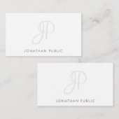 Minimalistisch kalligrafische monogram Eenvoudige  Notitiekaartje (Voorkant / Achterkant)