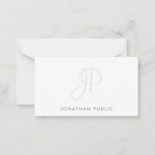 Minimalistisch kalligrafische monogram Eenvoudige Notitiekaartje