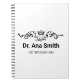 Minimalistisch kat diergeneeskundig beroep bedrijf notitieboek (Voorkant)