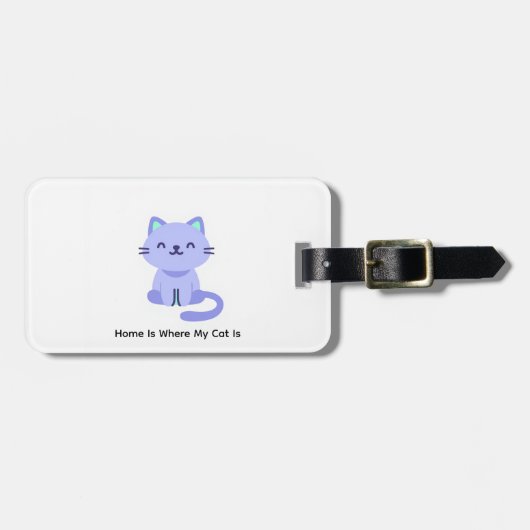 Minimalistisch kat ontwerp bagage labels - Kat lie (Voorkant horizontaal)