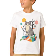 Minimalistisch kat ontwerp T-shirt