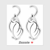 Minimalistisch kat tattoo. 2 witte gerande sticker (Vel)