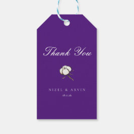 Minimalistisch katoenen donker levendige Paarse br Cadeaulabel