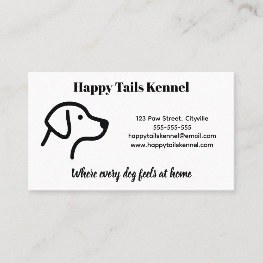 Minimalistisch  Kennel Visitekaartje (Voorkant)