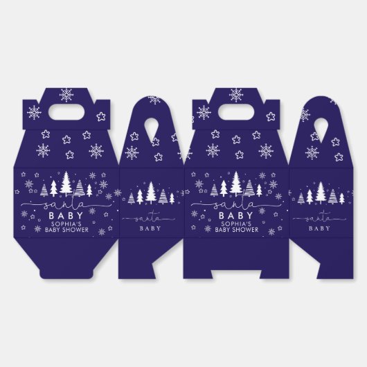 Minimalistisch kerst Baby shower Bedankdoosjes (Ongevouwen)