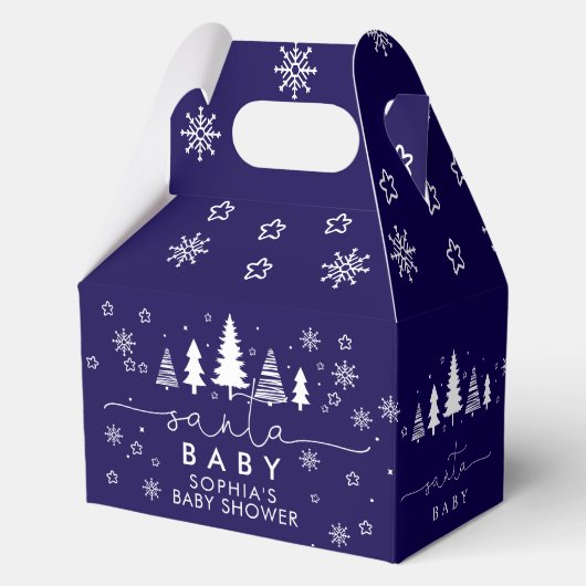 Minimalistisch kerst Baby shower Bedankdoosjes (Achterkant)