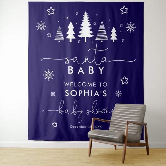 Minimalistisch kerst Baby shower Wandkleed (In situ)