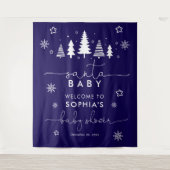 Minimalistisch kerst Baby shower Wandkleed (Voorkant)