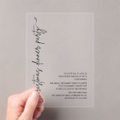 Minimalistisch Kerst Dinnerfeest Modern Acryl Uitnodigingen (Insitu (Draagbaar))