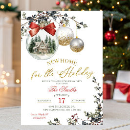 Minimalistisch Kerst Ornament Housewarming Feest Kaart