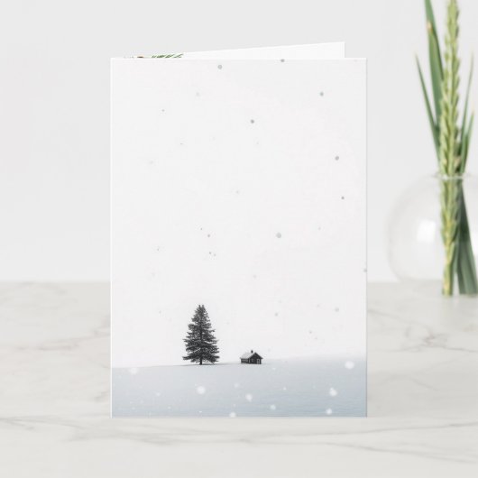 Minimalistisch Kerst Winterlandschap Kaart (Voorkant)
