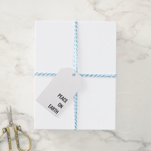 Minimalistisch Kerst zwart wit Gift Label Cadeaulabel (Met Touw)
