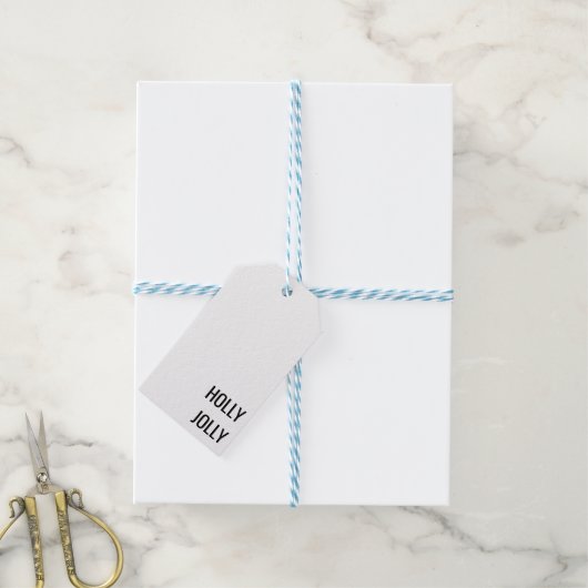 Minimalistisch Kerst zwart wit Gift Label Cadeaulabel (Met Touw)